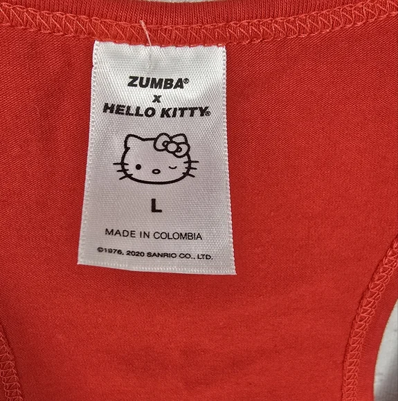 Zumba X Hello Kitty Red Tank Top Size Large - Picture 3 of 9